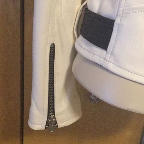 IRO White and Black Yulia Leather Jacket in Ecru - Picture 12 of 16